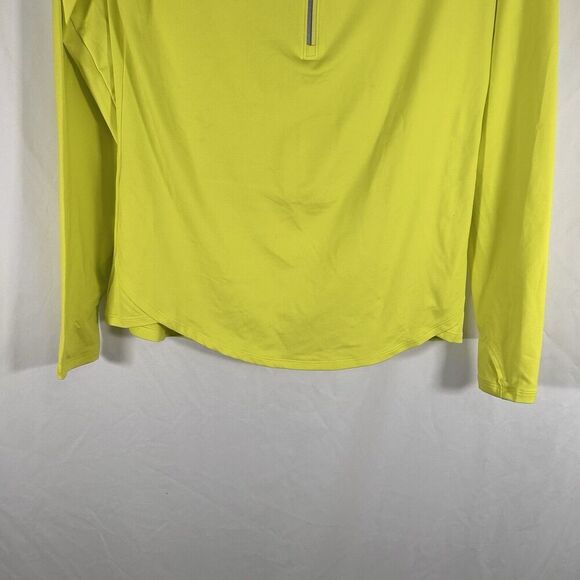 Under Armour Running Jacket Women's Large Bright Yellow Fitted Long Sleeve Mock - Picture 3 of 10